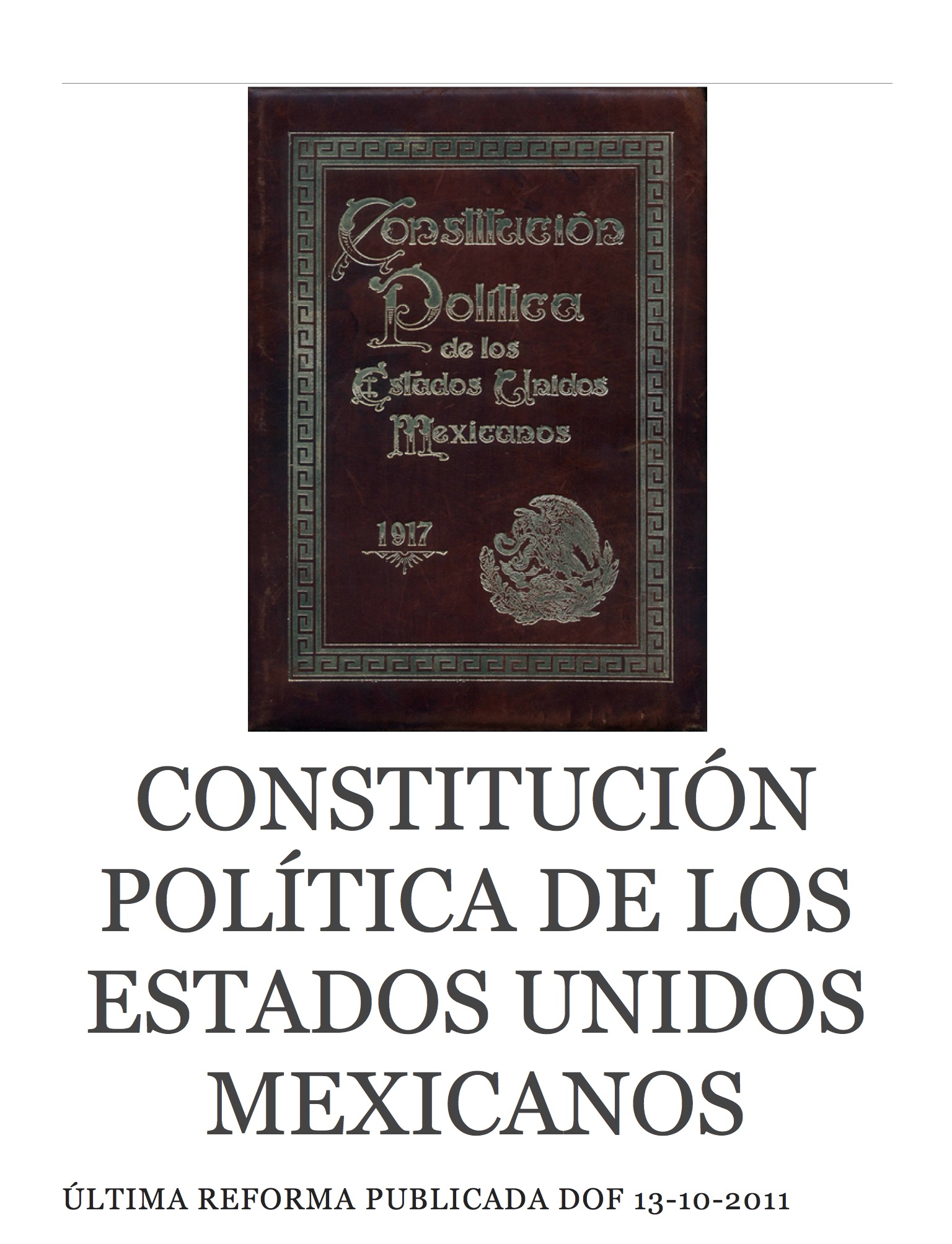 Constitución Política de los Estados Unidos Mexicanos por Congreso