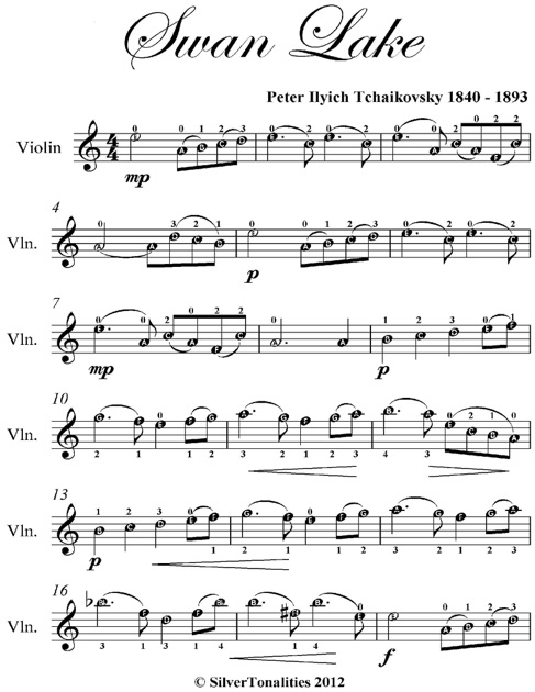 Swan Lake Easy Violin Sheet Music by Pyotr Ilyich Tchaikovsky on iBooks