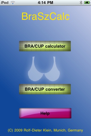 BraSzCalc Bra and CUP size calculator by Dipl.-Ing. Rolf-Dieter Klein