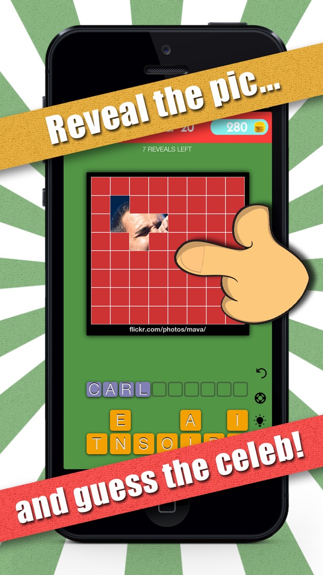 Screenshots of Guess My Celeb - Guess who's the famous celebrity in this word trivia quiz game for iPhone