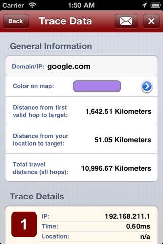 IPTrace screenshot