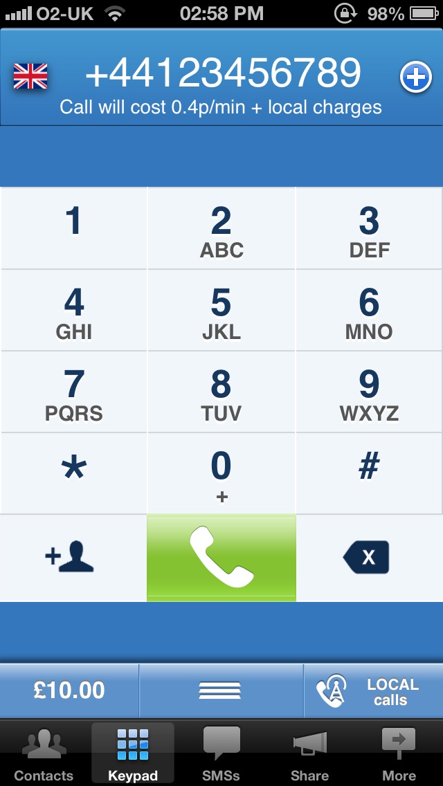 Localphone: Local Numbers - cheap international calls Screenshot on iOS
