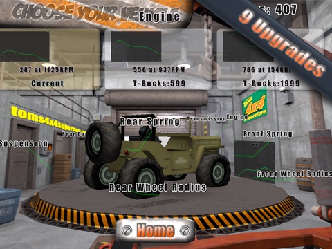 Screenshots of Tom's 4x4 for iPad