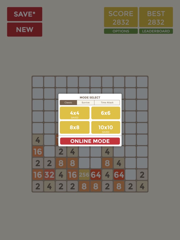 2048 4x4 6x6 8x8 10x10 на iPad