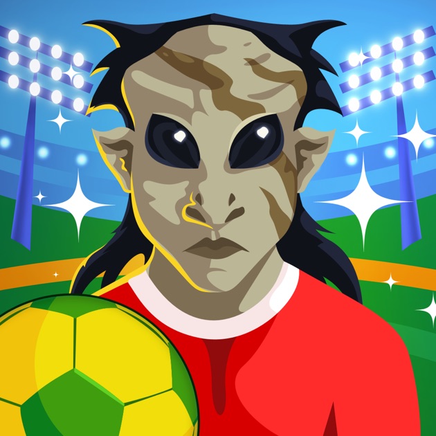 alien with soccer ball shirt