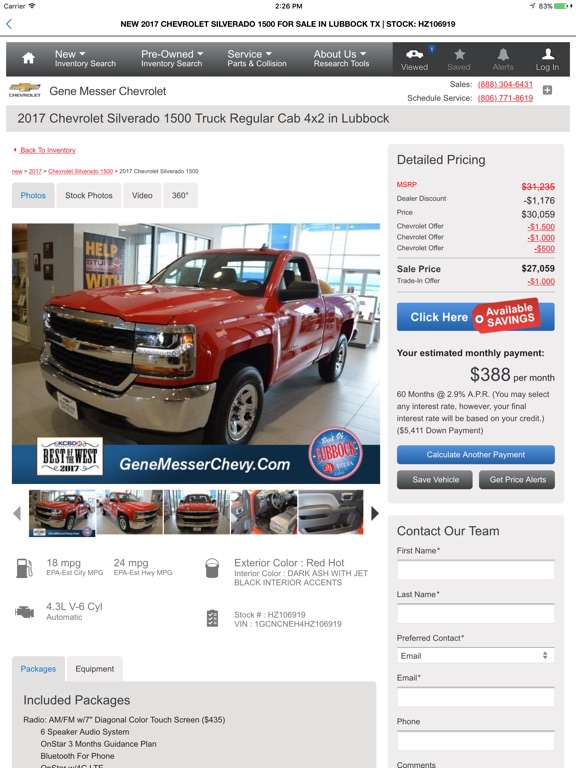Gene Messer Chevrolet app insight &