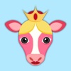 Valentine's Day Pink White Cow Stickers