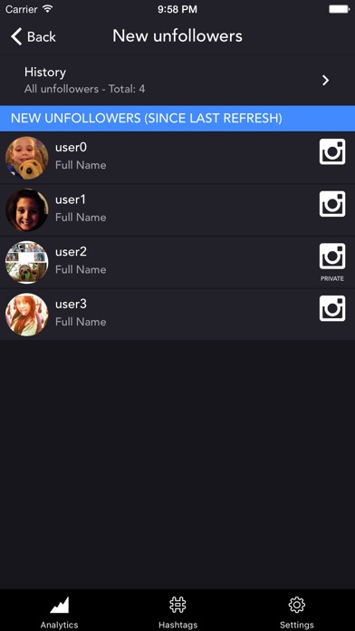 Screenshots of Blockers Spy for Instagram - track your followers for iPhone