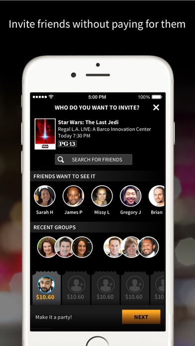 Screenshots of Atom – Movie Tickets and Showtimes for iPhone