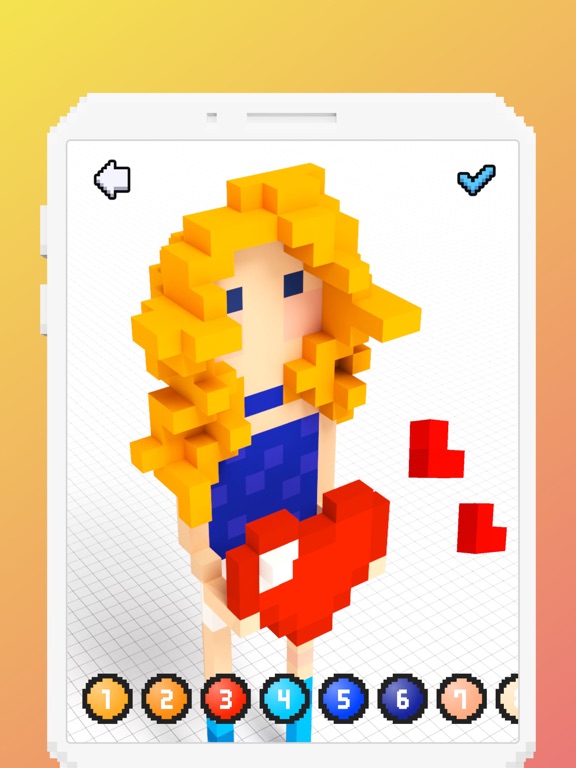 Screenshots of Voxel - 3D Color by Number for iPad