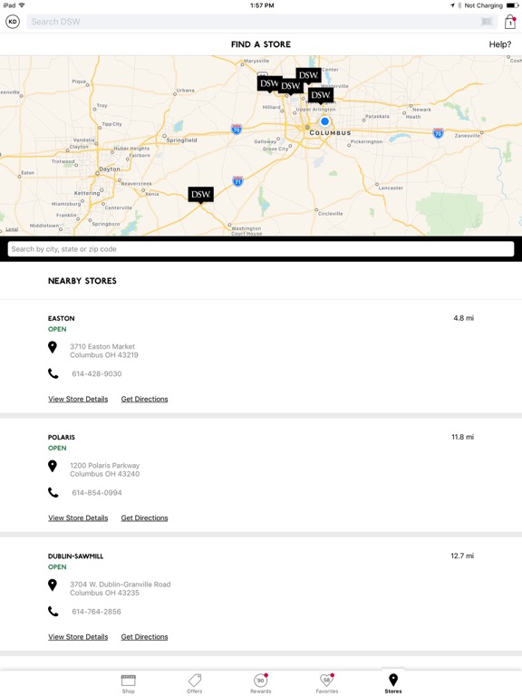 Screenshots of DSW Designer Shoe Warehouse for iPad