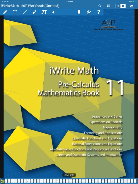 iwrite math 11 pre calculus book pff