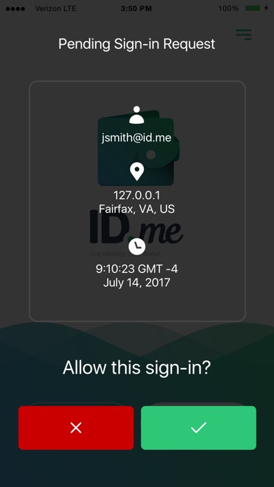 ID.me Wallet screenshot