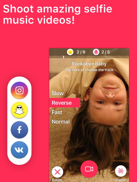 Screenshots of MuStar lip sync musical videos for iPad
