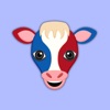 USA Red White Blue Patriot Cow Stickers