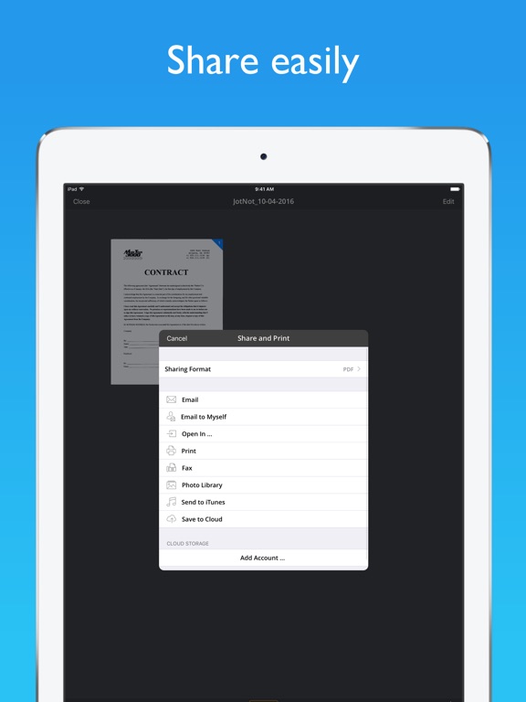 error 7 57 to iphone fix how Scanner the PDF  Store Document App App  on JotNot