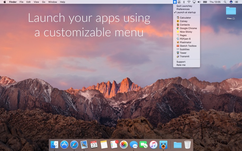 Launchey: menubar app launcher Screenshots