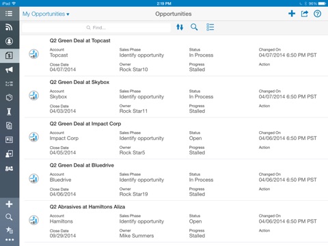 Скриншот из SAP Hybris Cloud for Customer for iPad