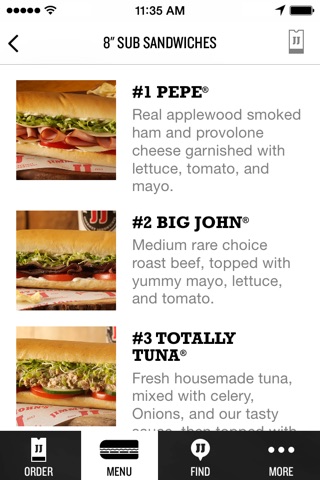 Jimmy John’s Sandwiches screenshot
