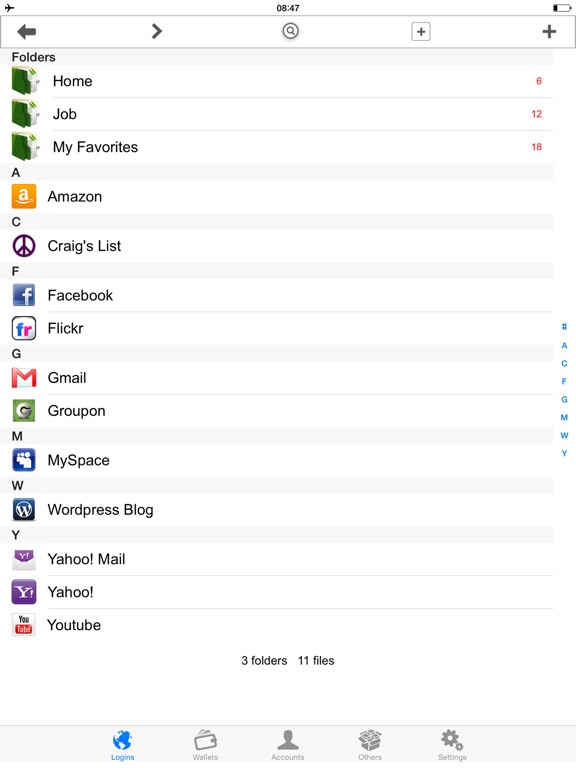 Screenshots of Password Manager Vault - FingerPrint Lock Account Wallet &1 Secure Passcode Safe for iPad