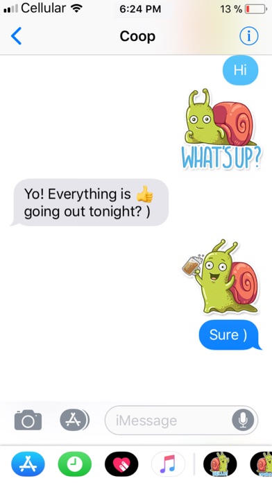Funny Snail Stickers review screenshots