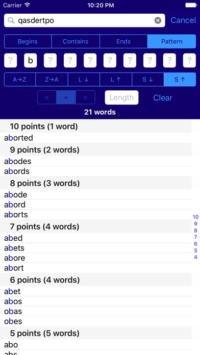 Lexica Word Finder Pro screenshot1