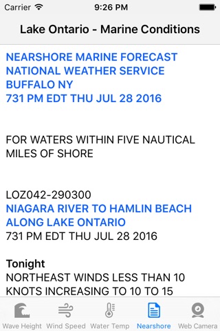 Lake Ontario - Marine Conditions screenshot