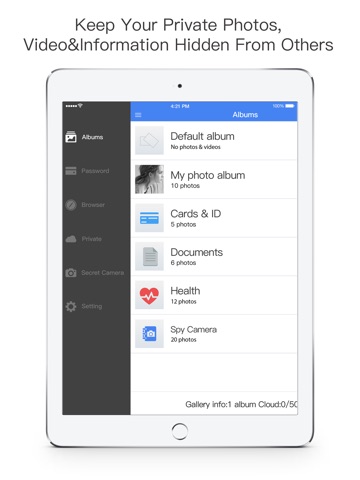 Screenshots of Secret Safe Calculator Vault - Hide and Lock Private Photo & Video for iPad
