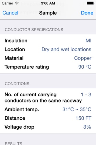 Wire Size screenshot