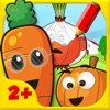 Veggies & Fruits HD : Learning, colouring and educational games for kids and toddlers! veggies for kids 