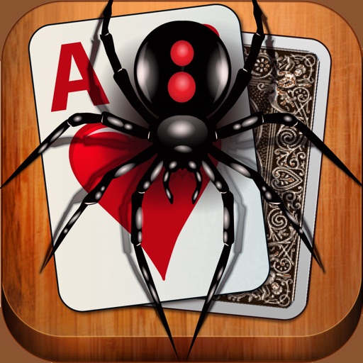 2 suit spider solitaire with red and black spider on cards