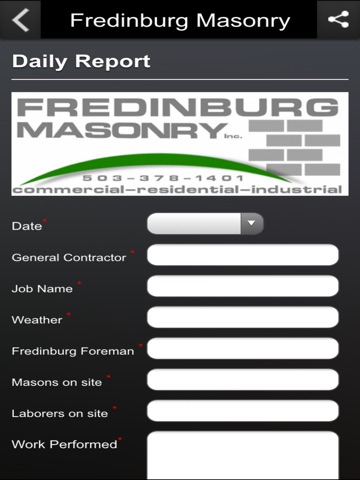 Screenshot of Fredinburg Masonry