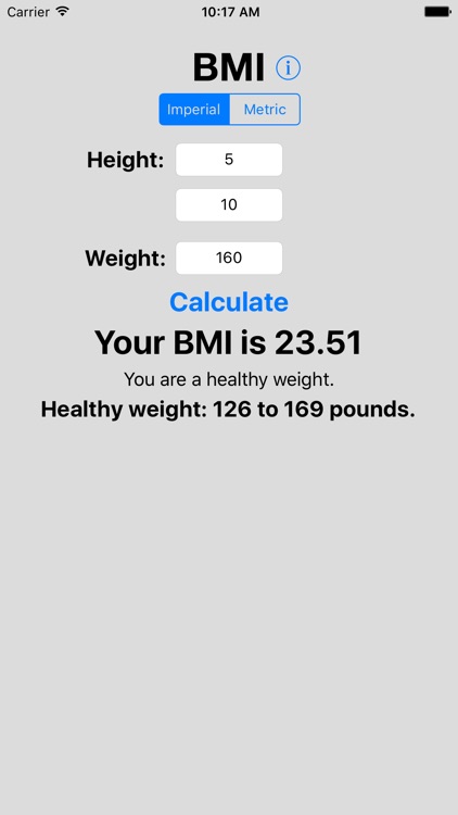 BMI Calculator - Metric and Imperial