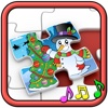 Kids Christmas Jigsaw Puzzle Shapes - educational game for preschool children 3+