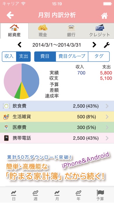 貯まる家計簿 トライアル screenshot1