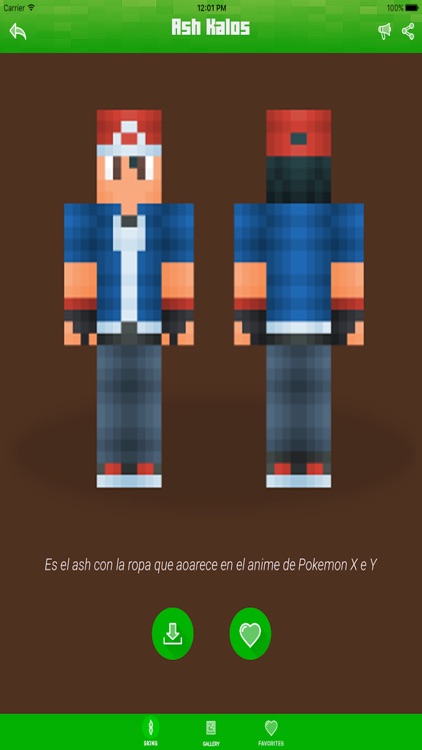 Download skin Ash from Pokemon free for Minecraft PE
