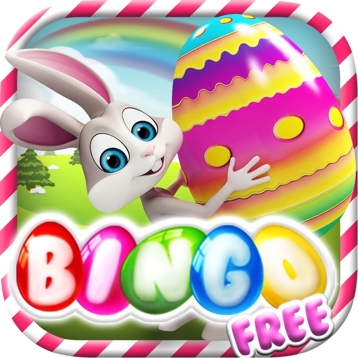 Happy Easter with Bunny and Eggs Bingo Free - Tap the fortune ball to win the lotto prize