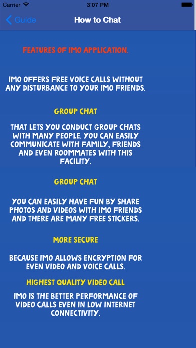 Screenshots of Guide for imo Video Chat Call for iPhone