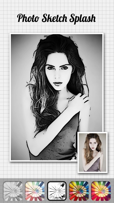 Screenshots of Photo Sketch Splash - My Pencil Drawing with Portrait Filter Effects for iPhone