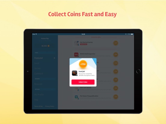 Screenshots of PocketFlip - Gift Cards & Cash For Apps Rewards for iPad