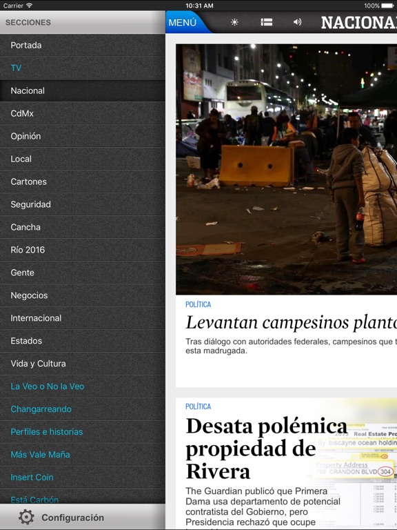 Captura de pantalla del iPad 2