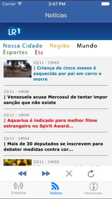 Captura de tela do iPhone 3