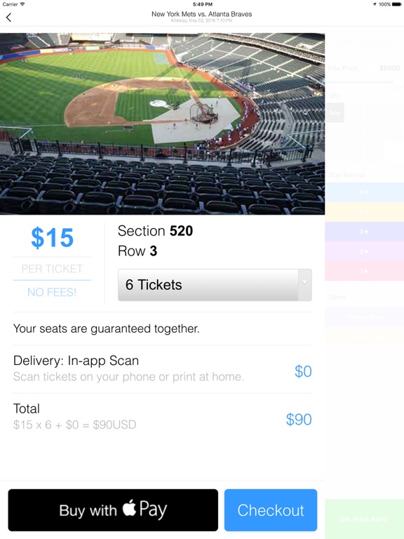 Screenshots of TickPick: No Fee Tickets | Sports, Concerts, Shows for iPad