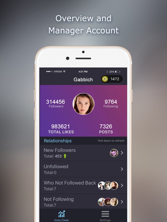 Screenshots of Likes & Followers Tracker Tool - Unfollow Cleaner for iPad